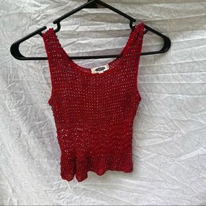 See through bedazzled tank top